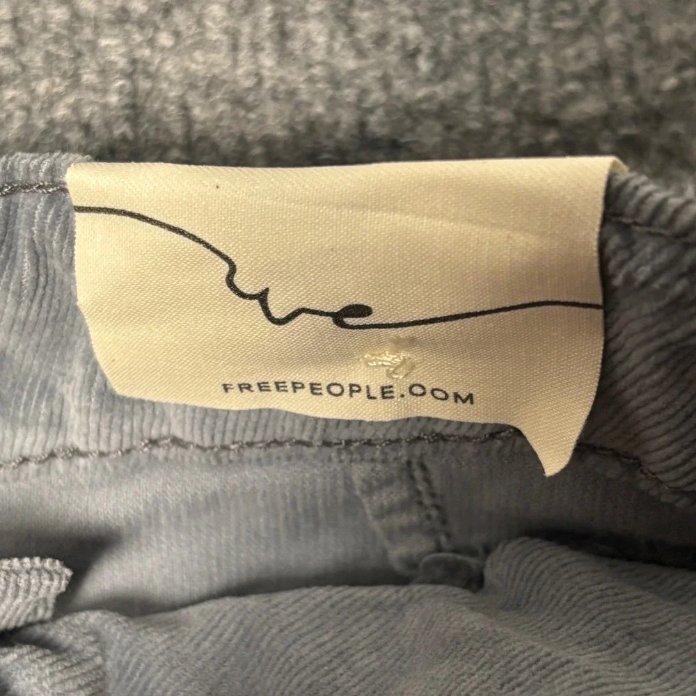 We The Free Free People Corduroy Wide Leg Seamed Pants Womens 25‎ Grey Blue